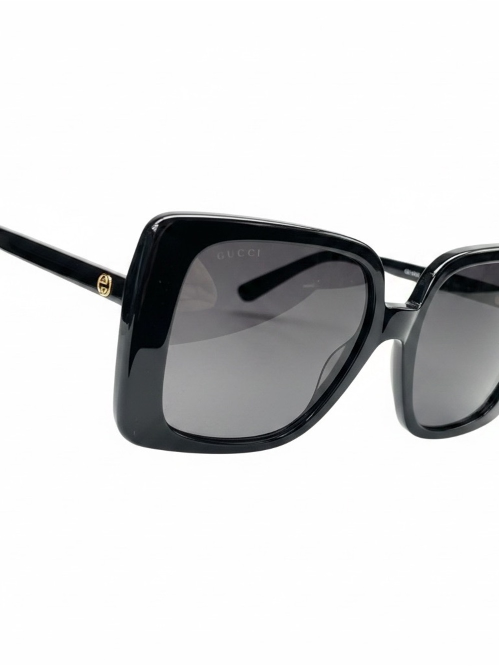 Gucci Black Square Oversized Sunglasses with Gradient Lenses